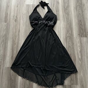 Made in USA Jolie Elegant Black Halter Dress